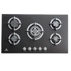 INDURAMA - Cocina Empotrable 5Hornillas de Vidrio Templado EGI 905VDNEG