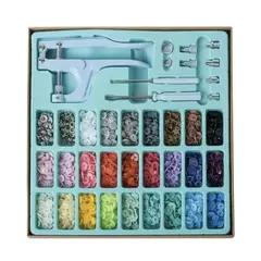 REACH - Set Maquina Remachadora Incluye 270 Botones Snap Turquesa
