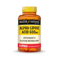 MASON NATURAL - Ácido Alfa Lipoico 600 Mg - - 30 Cápsulas