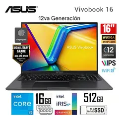 ASUS - LAPTOP VIVOBOOK X1605ZA-MB292 INTEL CORE I5 12500H RAM 16GB SSD 512GB 16 WUXGA