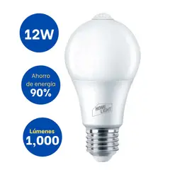 HOME LIGHT - Foco Led sensor de movimiento 12w luz blanca