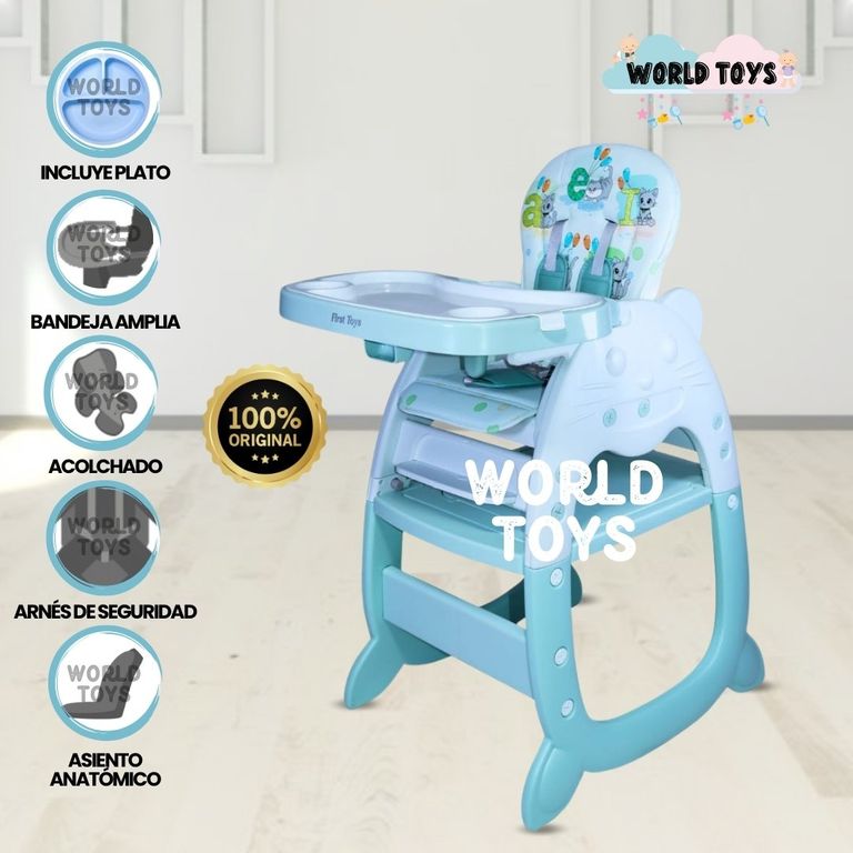 Silla de Comer con Plato Edición Limitada «HI KITTY» Light Blue