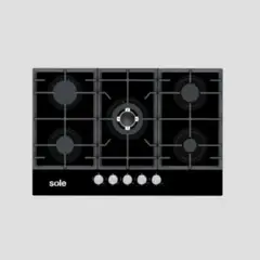 SOLE - ENCIMERA VIDRIO TEMPLADO A GAS 77CM 5H SOLCO058V2