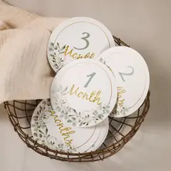 LUCALAND - TARJETAS DE MESES FLORES PARA BEBÉS