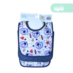 GENERICO - Babero de tela de bebe pack x3 unidades astronautas