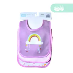 GENERICO - Babero de tela de bebe pack x3 unidades arcoíris