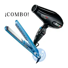 BABYLISS PRO - Combo BabylissPRO Alisadora BNT4091TPE y Secador Portofino Negro