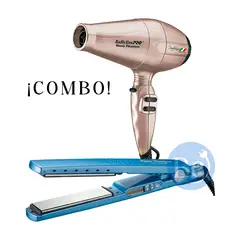 BABYLISS PRO - Combo BabylissPRO Alisadora BNT4091TPE y Secador Portofino Rose Gold