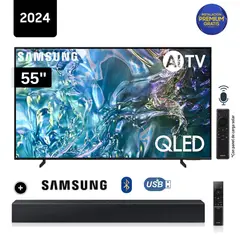 SAMSUNG - Televisor QLED Tizen OS Smart Tv 55 4K QN55Q60DAGXPE + Soundbar HW C400