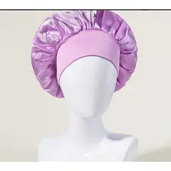 GENERICO - GORRO DE SATIN PARA DORMIR CABELLO LISO Y RIZADO EVITA ENREDOS LILA