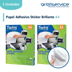 GENERICO - Pack x2 Papel Etiqueta Brillante A4 Twins 100h 135g