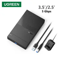 UGREEN - Case para Disco Duro SSD o HDD 3.5' o 2.5' a USB 3.0 -