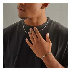 OEM - Cadena + Pulsera Hombre Eslabón Semi Grueso Fino Acero Inoxidable