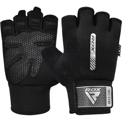 RDX - Guantes para Levantamiento de Pesas W1H Negro - S