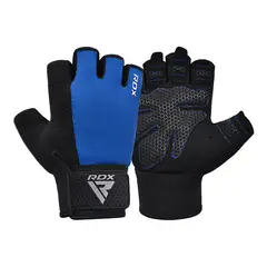 RDX - Guantes para Levantamiento de Pesas W1H Plus Azul - L