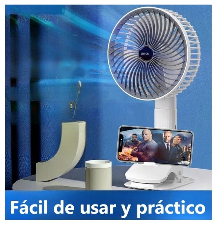 Ventilador portátil con clip de 29cm x 16.5 - 270