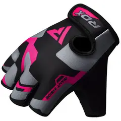 RDX - Guantes para Levantamiento de Pesas Sublimados para Mujer F6 Rosado - L