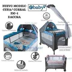 EBABY - CUNA CORRAL CON COLECHO Y MECEDORA - DACORA CELESTE