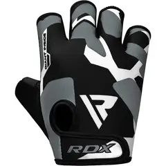 RDX - Guantes para Levantamiento de Pesas Sublimados F6 Gris - L