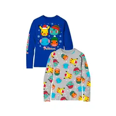 POKEMON - Set de Polos Manga Larga Navidad XL