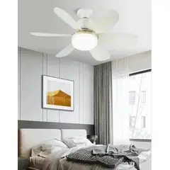 GENERICO - FOCO VENTILADOR BLANCO DE TECHO 2 EN 1