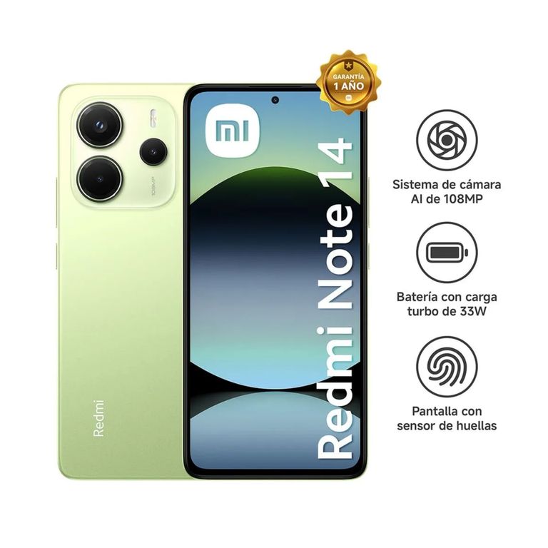 CELULAR REDMI NOTE 14 4G 256GB 8GB VERDE