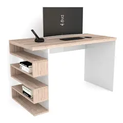 GENERICO - Escritorio Nexo Moderno - Blanco y Marrón