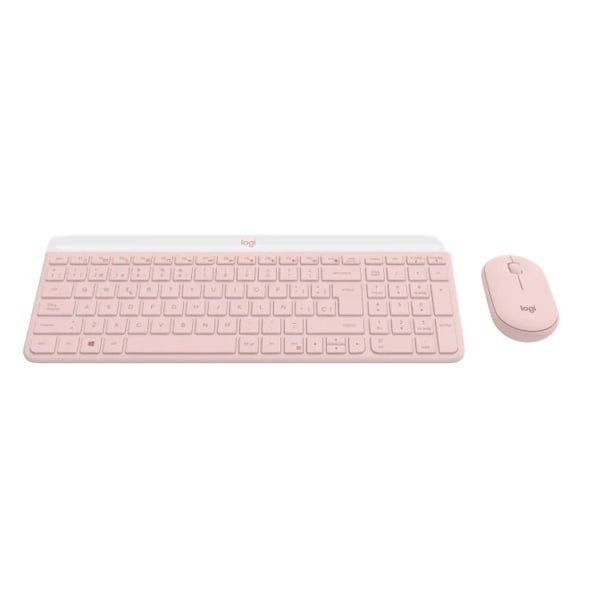 Teclado Y Mouse Inalámbricos Slim Combo MK470 Rosa