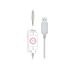 FIFINE - Auriculares Gamer H9 White Sonido 7.1 RGB - Micrófono USB