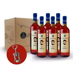 FRANCISCO DE SALES - 6 Vino de Misa X 750 cc + 1 Sacacorchos Metálico con doble engranaje Tipo Rosati