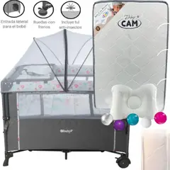 EBABY - Cuna para bebe Colecho Nala FUCSIA + Colchón BLANCO