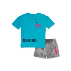 POKEMON - Conjunto de Polo y Short Unisex Talla M