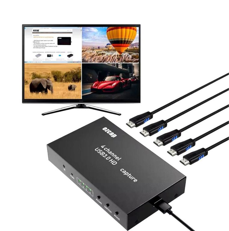 MULTI VIEWER HDMI - 4 CANALES - USB 3.0 CAPTURADOR DE VIDEO