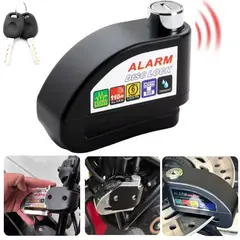 GENERICO - Pack Candado PESADO de Disco Alarma Motocicleta Moto + Funda
