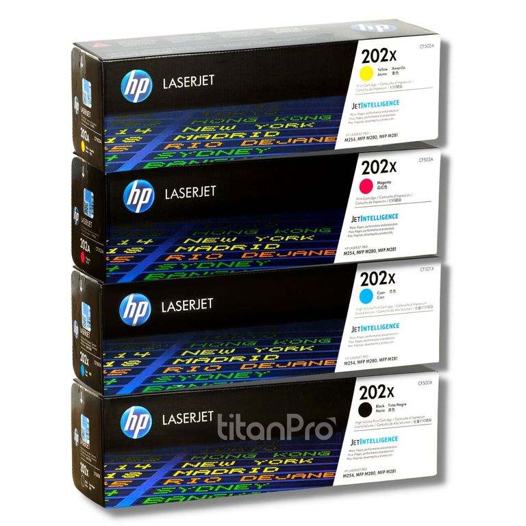 Kit Toner 202X Cyan Magenta Amarillo Negro