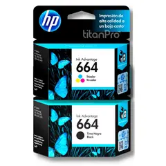 HP - Kit Tinta 664 Negro Tricolor