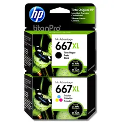 HP - Kit Tinta 667XL Negro Tricolor
