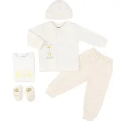 GENERICO - Conjunto bebé Kevin 6 piezas - Crema