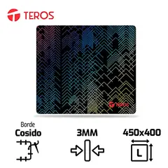 TEROS - Mouse Pad TE3011S 45x40x03 cm - Negro