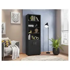 R&R MUEBLES - Estante Moderno Minako Negro