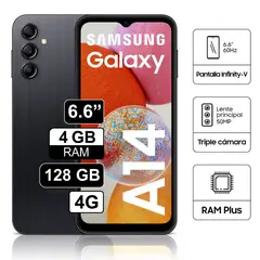 SAMSUNG - Celular Galaxy A14 4GB 128GB 66 Negro