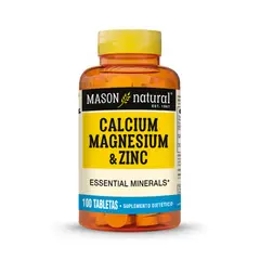 MASON NATURAL - Calcio, Magnesio y Zinc - - 100 Tabletas