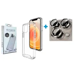 GENERICO - Case Space + Protector De Cámara Para iPhone 15 Pro Titanium
