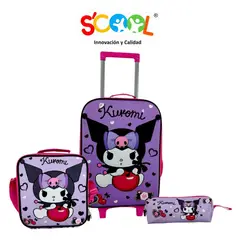 SCOOL - Set Mochila Kuromi Grande + Lonchera + Cartuchera
