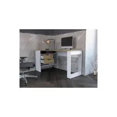 TU MESITA - Escritorio Mesade trabajo 2 cajones Tesla BlancoMacadamia