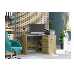 TU MESITA - Escritorio en L Clásico Century color Marrón 3 cajones