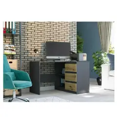 TU MESITA - Escritorio en L Clásico Century color NegroHaya 3 cajones