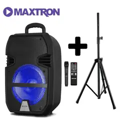 MAXTRON - Parlante Portátil MX321VB Micrófono Inalámbrico + Soporte