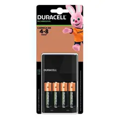 DURACELL - Cargador de Pilas + 4 Pilas AA de 2500 mAh