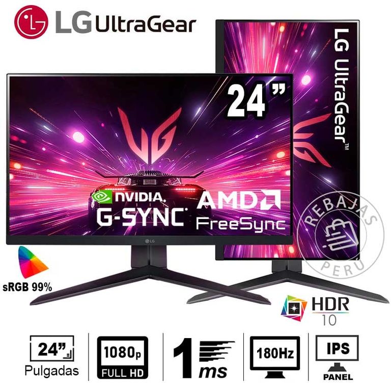 Monitor 24GS65F-B 24 IPS FHD 180Hz 1ms G-SYNC FreeSync